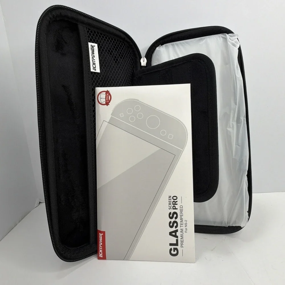 Nintendo Switch 2 Carrying Case Bundle Silicone Cover 2 HD Screen Protectors NEW